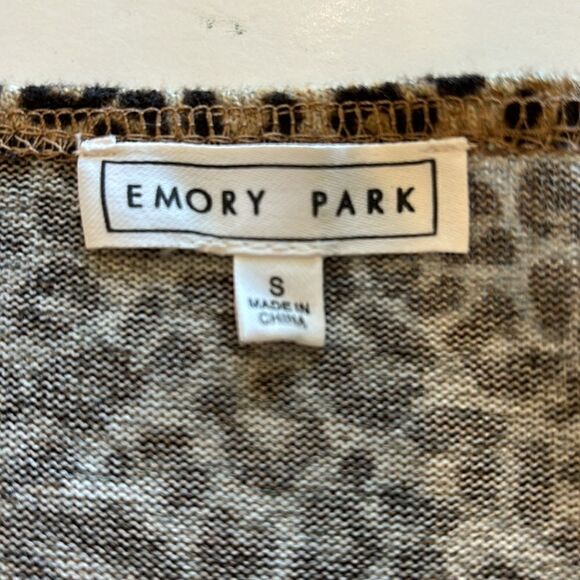 Emory Park Leopard Cheetah Animal Print Crop Cropped Long Sleeve Shirt‎ small - Picture 4 of 7